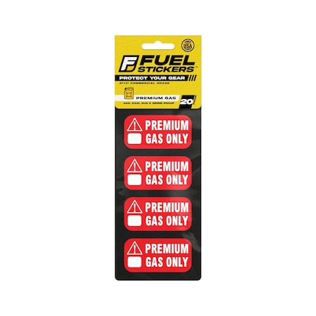 Fuel Stickers Premium Gas Only Sticker, High Octane Warning Label 91, 93 octane: Hvy-Dty, 2''x1'', 20PK Z-2X1PGO-20PK